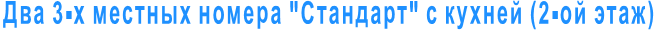 Два 3-х местных номера "Стандарт" с кухней (2-ой этаж)
