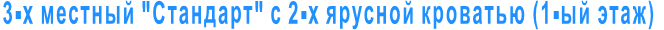 3-х местный "Стандарт" с 2-х ярусной кроватью (1-ый этаж)